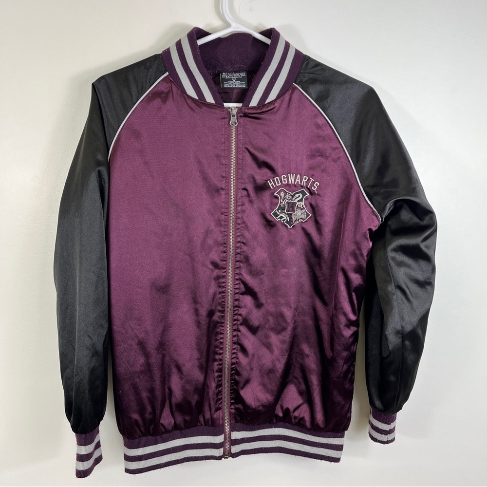 Harry Potter Burgundy Purple Satin Jacket Adult Medium Varsity Hogwarts Coat